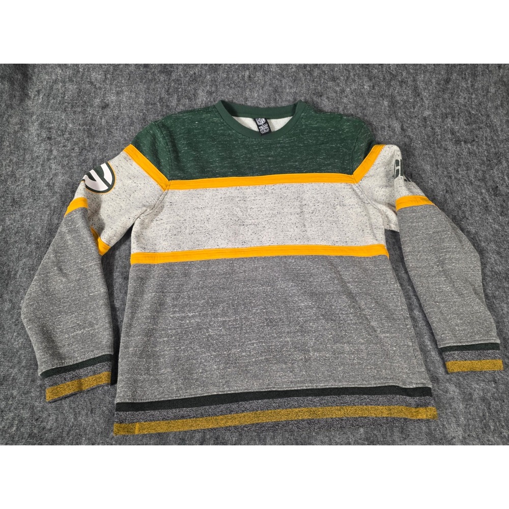 NFL Team Apparel Green Bay Packers Crewneck Sweatshirt Mens XL Colorblock Fleece
